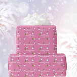 Monogram Christmas Snowman auf dem rosa Wrapping P Geschenkpapier<br><div class="desc">Personalisierte Weihnachtsverpackung mit niedlichen,  fröhlichen Schneemännern auf einem süß-rosa Hintergrund.</div>