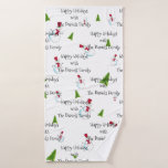 Monogram Christmas Snowman Towel Badehandtuch<br><div class="desc">Mit diesem niedlichen mit Monogramm Schneemanntuch lassen Sie sich ein wenig feierlich in die Badewanne eintauchen.</div>