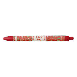 Monogram Christmas Woodlands Red Kugelschreiber