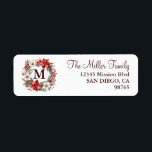Monogram Christmas Wreath Traditionelles Elegant<br><div class="desc">Fügen Sie Ihre persönliche Touch zu all Ihren Urlaubssendungen mit diesen klassischen Rücksendeadressen-Aufklebern hinzu. Ihr Monogramm-Brief ist Set in einem Urlaubskrez. Diese Zeit rettend Aufkleber sind ideal für Grußkarten und alle Arten von Urlaubspaketen.</div>