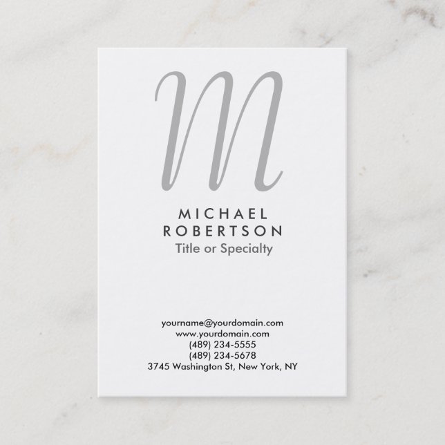 Monogram Chubby Beruflich Business Card Visitenkarte (Vorderseite)