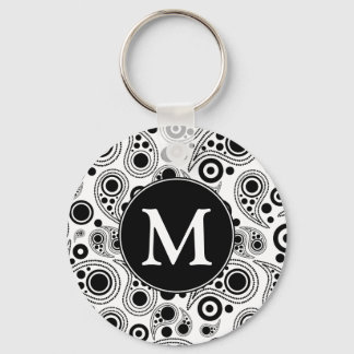 Monogram Circle Pisley Design Schlüsselanhänger