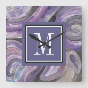 Monogram   Circle Rain Quadratische Wanduhr