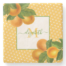 Monogram Citrus oranges Aquarelltöne rustikal