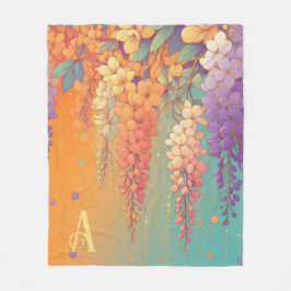 MonoGram Citrus Sunset Wisteria Fleecedecke
