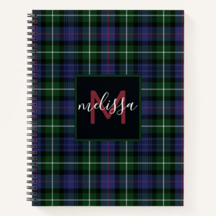 Monogram Clan MacKenzie Tartan Kariert Personalisi Notizbuch