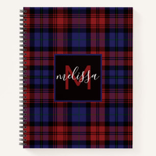 Monogram Clan MacLachlan Tartan Kariert Personalis Notizbuch