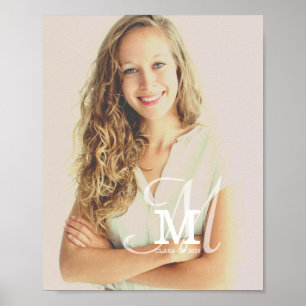 Monogram Class Year Custom Foto Abschluss Poster