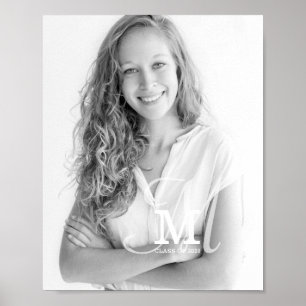 Monogram Class Year Custom Foto Abschluss Poster