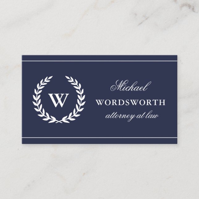 Monogram Classic Beruflich Business Card Visitenkarte (Vorderseite)
