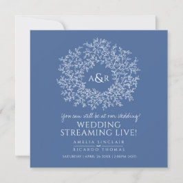 Monogram Classic Blue Blätter Hochzeitlive Stream Ankündigung
