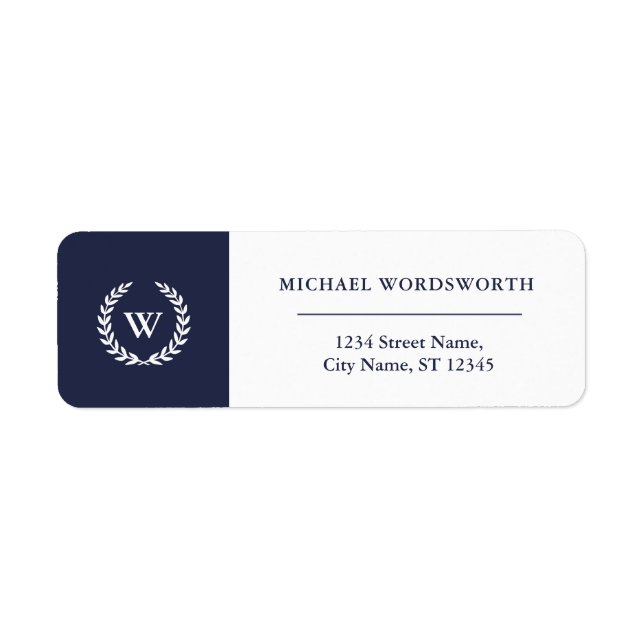Monogram Classic Elegant Business Address Labels (Vorne)
