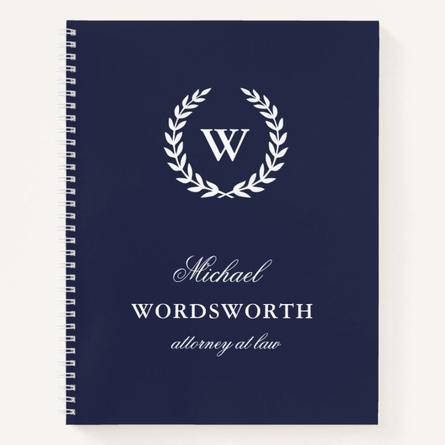 Monogram Classic Elegant Business Spiral Notebook Notizbuch (Vorderseite)