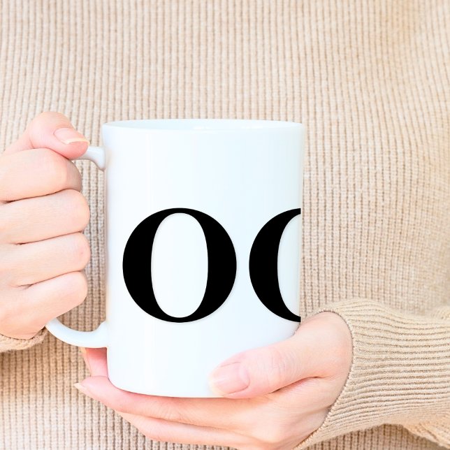 Monogram Classic Elegant Minimal Bold Letters Kaffeetasse (Left side)