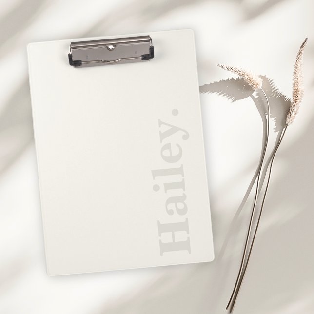Monogram Classic Elegant Minimal Elfenbeinweiße Be Klemmbrett (Von Creator hochgeladen)