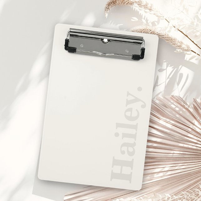 Monogram Classic Elegant Minimal Elfenbeinweiße Be Mini Klemmbrett (Von Creator hochgeladen)