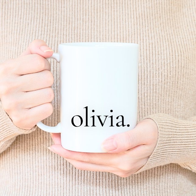 Monogram Classic Elegant Minimal Schwarz und Weiß Kaffeetasse (Von Creator hochgeladen)