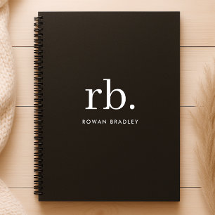 Monogram Classic Elegant Minimal Schwarz und Weiß Planer