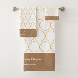 Monogram Classic Elegant Minimal Weiß und Kaffee Badhandtuch Set