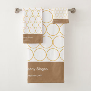 Monogram Classic Elegant Minimal Weiß und Kaffee Badhandtuch Set