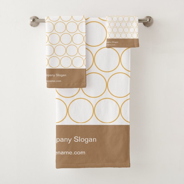 Monogram Classic Elegant Minimal Weiß und Kaffee Badhandtuch Set (Insitu)