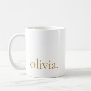 Monogram Classic Elegant Minimal White Gold Kaffeetasse
