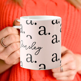 Monogram Classic Elegant Muster für Niedliche Skri Kaffeetasse
