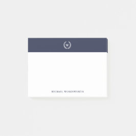 Monogram Classic Elegant Name Post-it® Notes 3x4 Post-it Klebezettel