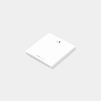 Monogram Classic Elegant Postit Notes Post-it Klebezettel