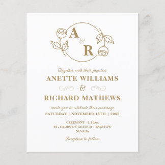 Monogram Classic elegante Hochzeitseinladung