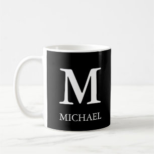 Monogram Classic Minimalistisch Black and White Kaffeetasse