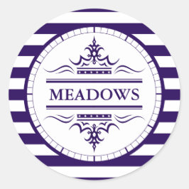 Monogram Classic Navy Elegant Nautical Sticker