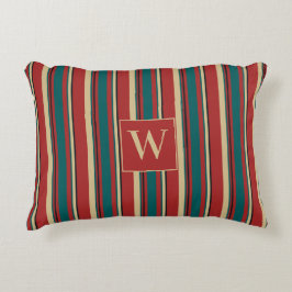 Monogram Classic vertikale Streifen, Autumnal-Farb Dekokissen