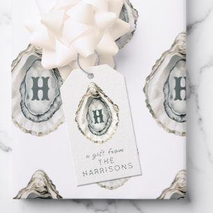 Monogram Coastal Oyster Geschenkanhänger