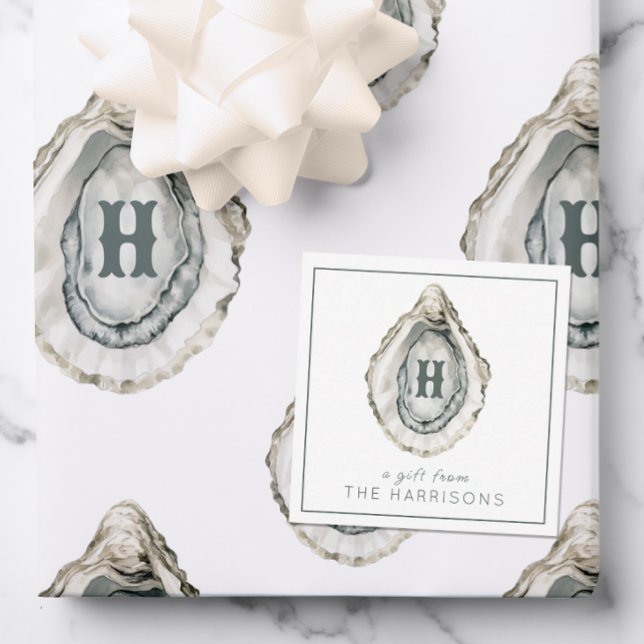 Monogram Coastal Oyster Mitteilungskarte (Von Creator hochgeladen)