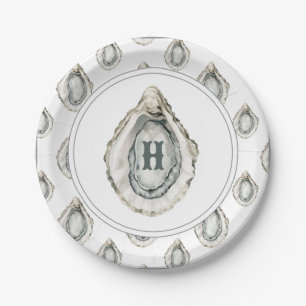 Monogram Coastal Oyster Pappteller