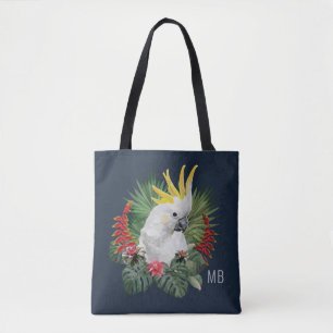 Monogram Cockatoo Bird Tropical Blume Stilvoll