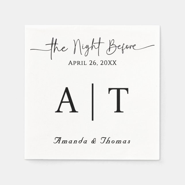 Monogram Cocktail Paper Napkin Serviette (Vorderseite)