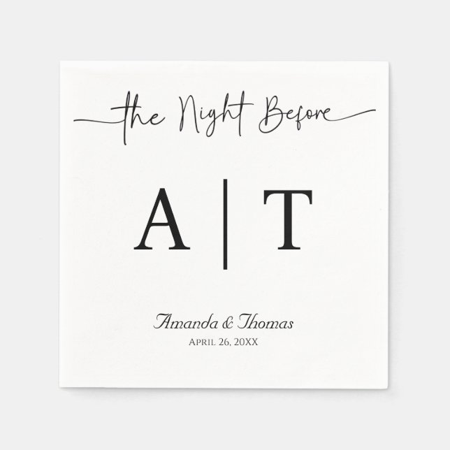 Monogram Cocktail Paper Napkin Serviette (Vorderseite)