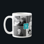 Monogram Collage Custom Foto Tasse - Türkis<br><div class="desc">Personalisieren Sie diese Tasse mit Ihrem Text und Foto(en),  um ein einmaliges Geschenk zu erstellen! Erhältlich in mehr Farben.</div>