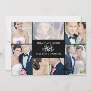Monogram Collage Foto Wedding Ankündigung