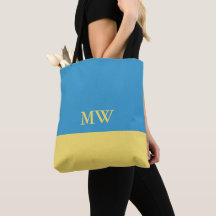 Monogram Color Block Totbeutel Sky Blau & Gelb