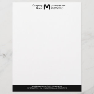 Monogram Color Footer - Black Briefbogen