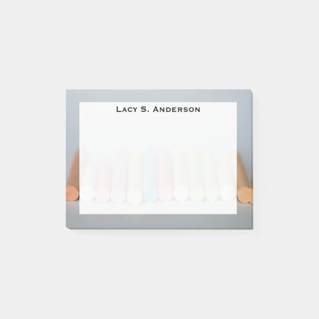 Monogram Colorful Artist Chalk Post-it Klebezettel (Vorderseite)