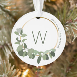 Monogram Company Name Modern Kranz-Geschenk Ornament