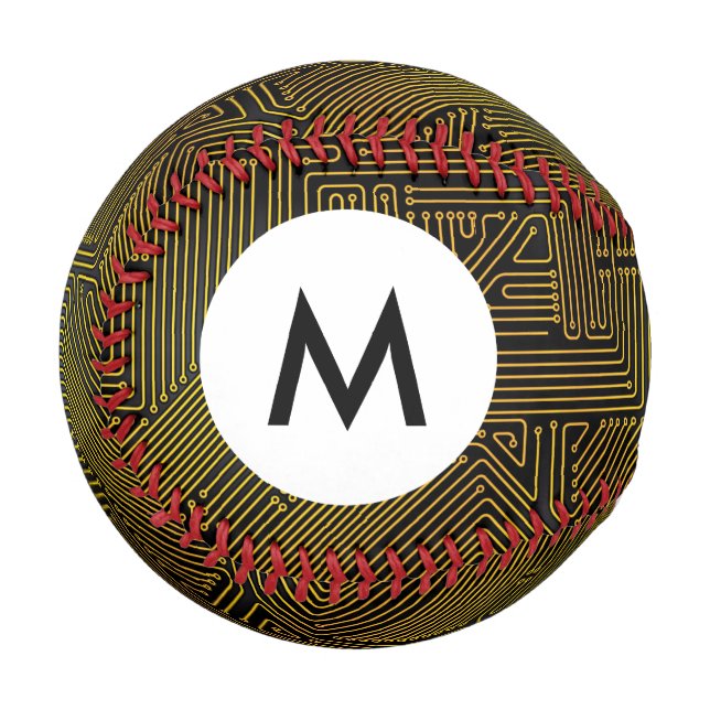 Monogram-Computer-Leiterplattenmuster Baseball (Vorderseite Links)