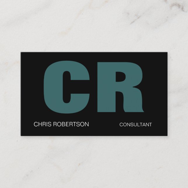 Monogram Contemporary Chic Business Card Visitenkarte (Vorderseite)
