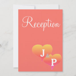 Monogram Coral Empfang Cards Einladung