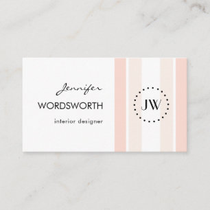 Monogram Coral Pastel Beruflich Business Card Visitenkarte