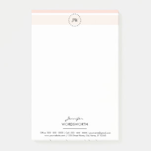 Monogram Coral Pastel Beruflich Post-it® Notes Post-it Klebezettel